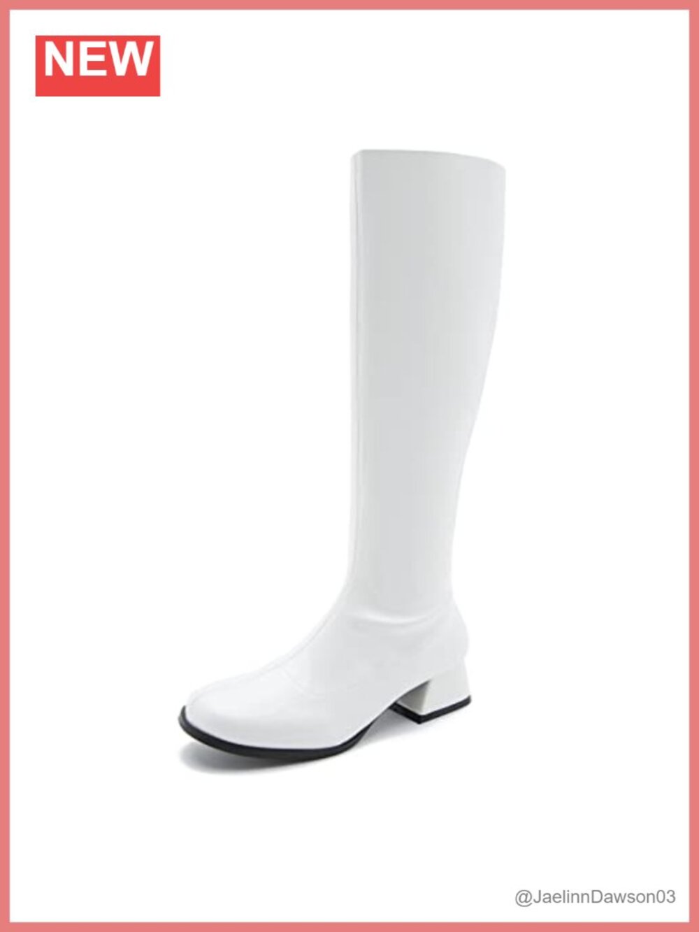Knee High Boots for Women, Low Block Heel, Side Zipper, Wide Calf, Synthetic